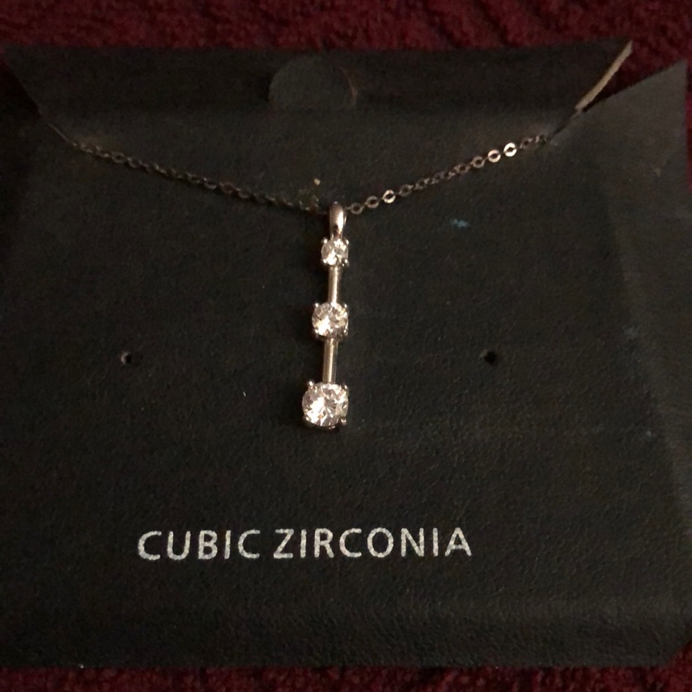 Sterling silver cubic zirconia necklace